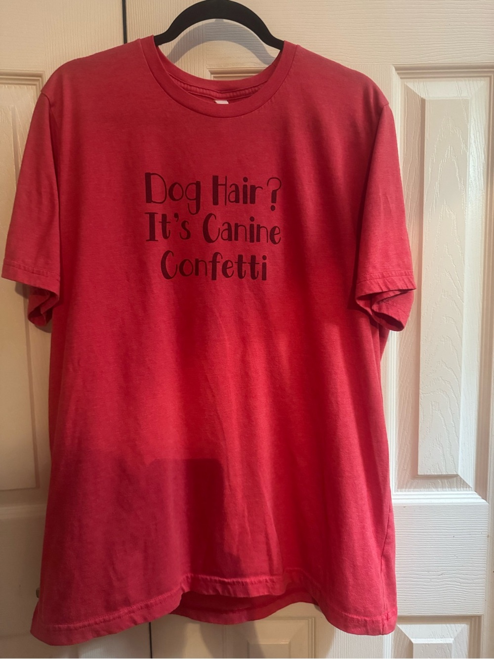 Bella Canvas Red "Dog Hair? It's Canine Confetti" Tee